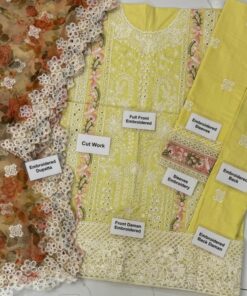 Introducing the Mahnur MN-743 Luxury Chikankari 3 Piece Suit, a beautifully crafted outfit that blends traditional chikankari embroidery with modern sophistication. Designed for women who love graceful and minimal luxury, this suit is perfect for summer wear and semi-formal occasions.