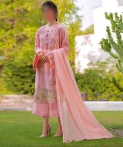 Zarqash ZR-663 Cotton Chikankari Suit Chiffon Embroidered Dupatta