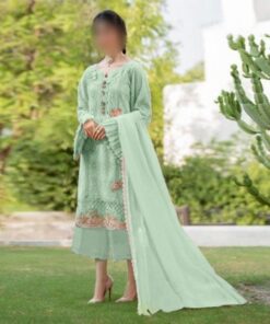 Zarqash ZR-664 Cotton Chikankari Suit Chiffon Embroidered Dupatta