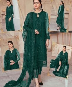 Mushq MQ-710 Net Suit with Heavy Adda Work and Silk Trouser