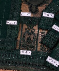 The Mushq MQ-710 Wedding Edition Suit is a masterpiece designed for women who want a royal and heavily embellished look. Made with premium net fabric and paired with a silk trouser, this 3-piece suit features heavy embroidery, sequence work, and full adda handwork, making it perfect for weddings and grand events.