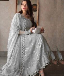 Asim Jofa AJ-708 Chiffon Suit with Heavy Sequence Embroidery and Malai Trouser