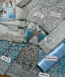 The Maria B MB-725 Net Bridal Maxi Unstitched is a breathtaking outfit designed for women who desire a royal and heavily embellished bridal look. This maxi features a stunning combination of pulse work, sequence embroidery, and intricate handwork, making it perfect for weddings and grand occasions.