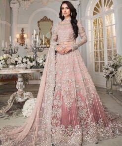 Maria B MB-726 net bridal maxi with heavy embroidery and handwork