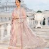 Maria B MB-707 Chiffon Suit with Heavy Schiffli Embroidery and Satin Silk Trouser