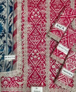 Introducing the Aneelas AN-738 Printed Lawn 3 Piece Suit, a beautiful combination of vibrant prints and versatile embroidered laces. This outfit is designed for women who want a customizable designer look with comfort and elegance for the summer season.