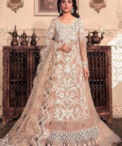 Maria B MB-706 Organza Heavy Embroidered Spangle Work 3 Piece Suit With Satin Silk Trouser