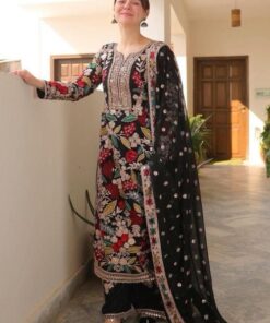 Rang Rasiya RR-705 Chiffon Suit with Full Embroidery and Satin Silk Trouser