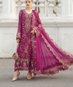 Maria B MB-694 Chiffon Suit with Heavy Spangle Embroidery and Silk Trouser