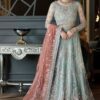 Emaan Adeel EA-704 Net Frock Suit with Heavy Embroidery and Satin Silk Trouser