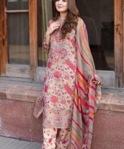 Aneelas AN-739 printed lawn suit with spangle embroidery and chiffon dupatta