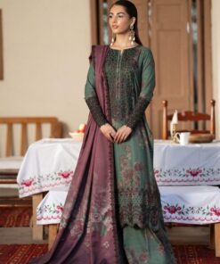 Iznik IZ-735 digital printed lawn suit with embroidered neck patch and chiffon dupatta