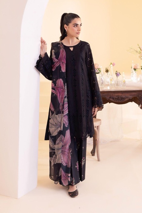 Iznik IZ-736 chikankari lawn suit with silk dupatta