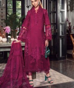 Maria B MB-740 cotton chikankari suit with organza dupatta