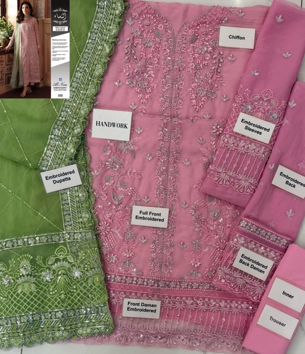 Step into luxury with the Gulaal GL-733 Embroidered Chiffon 3 Piece Suit, a masterpiece designed for women who love heavy sequence embroidery and intricate adda work. This outfit reflects true elegance and is perfect for festive occasions, weddings, and formal gatherings.