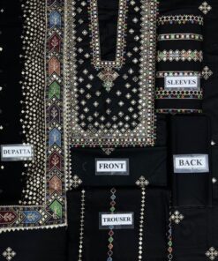 Introducing the Jazmin JZ-771 Heavy Embroidered 3 Piece Suit, a beautifully designed outfit crafted for women who love rich embroidery with modern elegance. Made with premium cotton 80/80 fabric and 9mm sequence work, this suit offers a luxurious yet comfortable look, perfect for summer and semi-formal occasions.