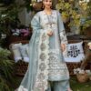 Elaf EF-719 chickenkari embroidered cotton suit with organza dupatta