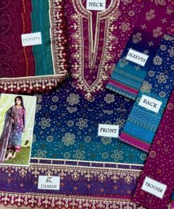 Introducing the Nureh NR-732 Printed Lawn 3 Piece Suit, a perfect blend of vibrant prints and luxurious spangle embroidery designed for modern women. This outfit is ideal for those who want a stylish yet comfortable summer look with a touch of elegance.