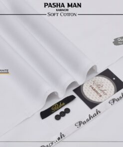 Pasha Off White Soft Cotton Unstitched Suit for Men premium summer fabric