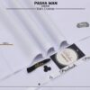 Pasha White Soft Cotton Unstitched Suit for Men premium summer fabric