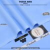 Pasha Sky Blue Soft Cotton Unstitched Suit for Men summer fabric