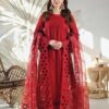 Qalamkar QK-716 cotton chikankari embroidered suit with organza dupatta