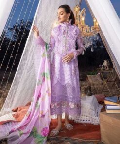 Asifa Nabeel AN-717 lawn heavy embroidered schiffli multi thread 3 piece suit with silk dupatta