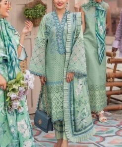 Mushq MQ-712 Chikankari Lawn Suit with Schiffli Embroidery and Silk Dupatta
