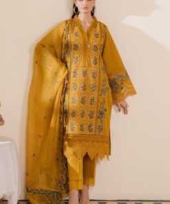 Bin Ilyas BI-714 heavy embroidered chicken kari suit with organza dupatta