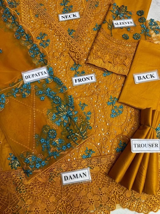 The Bin Ilyas BI-714 Luxury Chicken Kari Collection is a perfect blend of traditional craftsmanship and modern festive fashion. Designed for women who love graceful and detailed embroidery, this 3 piece suit offers a luxury appearance with premium finishing. It is an ideal choice for festive occasions, family gatherings, and semi-formal events where you want to look stylish yet elegant.