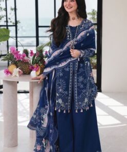 Qalamkar QM-752 chikankari cotton suit with khaddi net dupatta