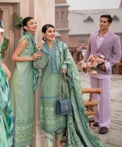 Mushq MQ-766 schiffli chikankari lawn suit with silk dupatta