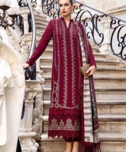 Maria B MB-757 chikankari embroidered lawn suit with silk dupatta