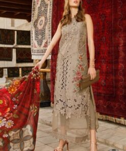 Maria B MB-759 chikankari cotton suit with silk dupatta