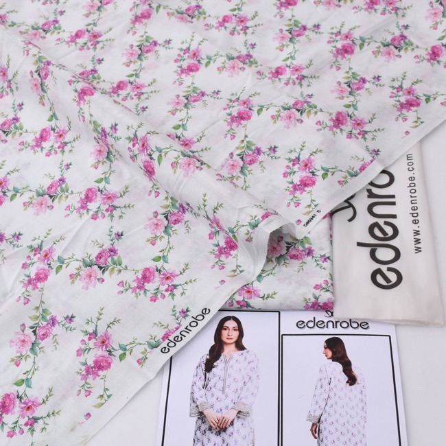 Edenrobe ED-11 2 Piece Allover Lawn Unstitched Suit Digital Printed Premium