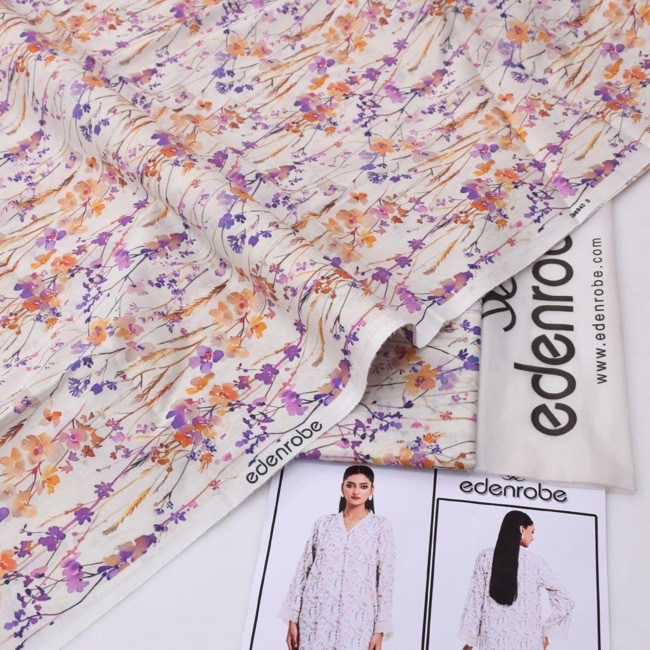 Edenrobe ED-16 2 Piece Allover Lawn Unstitched Suit Digital Printed Premium
