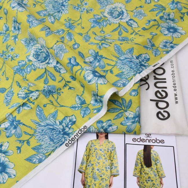Edenrobe ED-09 2 Piece Allover Lawn Unstitched Suit Digital Printed Premium