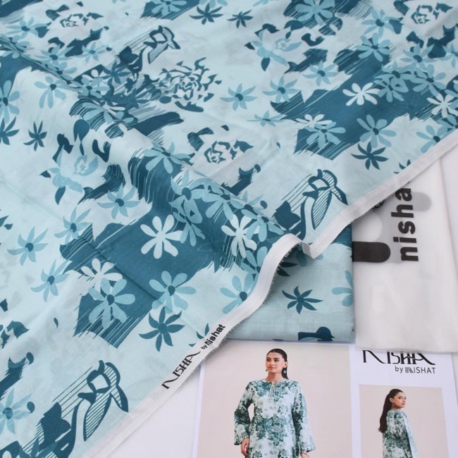 Nishat NT-33 2 Piece Allover Lawn Unstitched Suit Digital Printed Premium