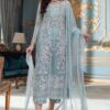 Laam LM-786 net suit with sequence embellishment and satin silk trouser