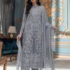 Laam LM-787 net sequence embroidered suit with satin silk trouser