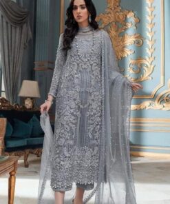 Laam LM-787 net sequence embroidered suit with satin silk trouser