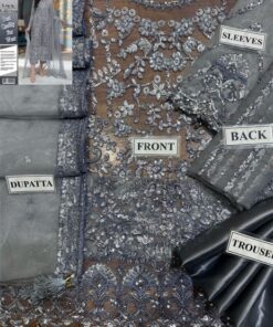 Introducing the Laam LM-787 Luxury Net 3 Piece Suit, a beautifully crafted outfit designed for women who love glamorous sequence embroidery with modern elegance. This suit is perfect for weddings, festive occasions, and formal events, offering a premium designer look.