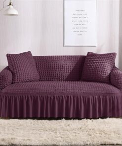 Light purple jersey bubble sofa cover Persian style with matching cushion covers