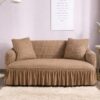 Brown jersey bubble sofa cover Persian style with matching cushion covers