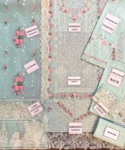 Introducing the Bin Ilyas BI-765 Heavy Chikankari Embroidered 3 Piece Suit, a beautifully crafted outfit designed for women who love rich traditional embroidery with a modern luxury touch. This suit features full heavy chikankari work on front, back, and sleeves, paired with a premium organza dupatta, making it perfect for festive and semi-formal occasions.