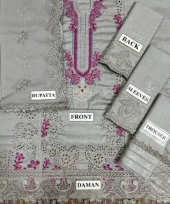 Introducing the Mushq MQ-776 Heavy Embroidered Lawn 3 Piece Suit, a beautifully crafted outfit designed for women who love rich embroidery with a complete designer finish. This suit features fully heavy embroidered front, back, and sleeves, paired with a luxurious pure chiffon dupatta, making it perfect for festive and semi-formal wear.