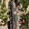 Bin Ilyas BI-778 black embroidered lawn suit with organza dupatta