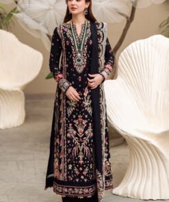 Qalamkar QM-125 Heavy Embroidered Lawn Suit with Cotton Net Dupatta