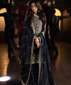 Asim Jofa AJ-795 chiffon embroidered suit with gharara and dupatta