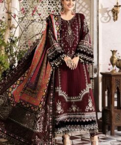 Maria B MB-798 Chiffon Heavy Embroidered Suit with Silk Dupatta and Jamawar Trouser